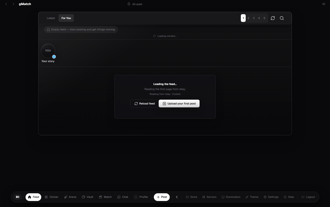 The social feed with a post composer and media grid